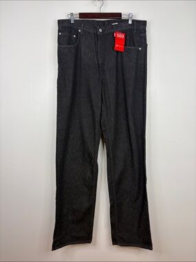 New Levi's Jeans Mens 36 x 36 Washed Black Selvedge Loose Straight Wide Y2K 569